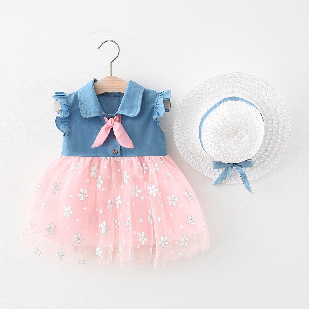 Denim Daisy Dress + Hat - 2026 Dress Clearance Sale